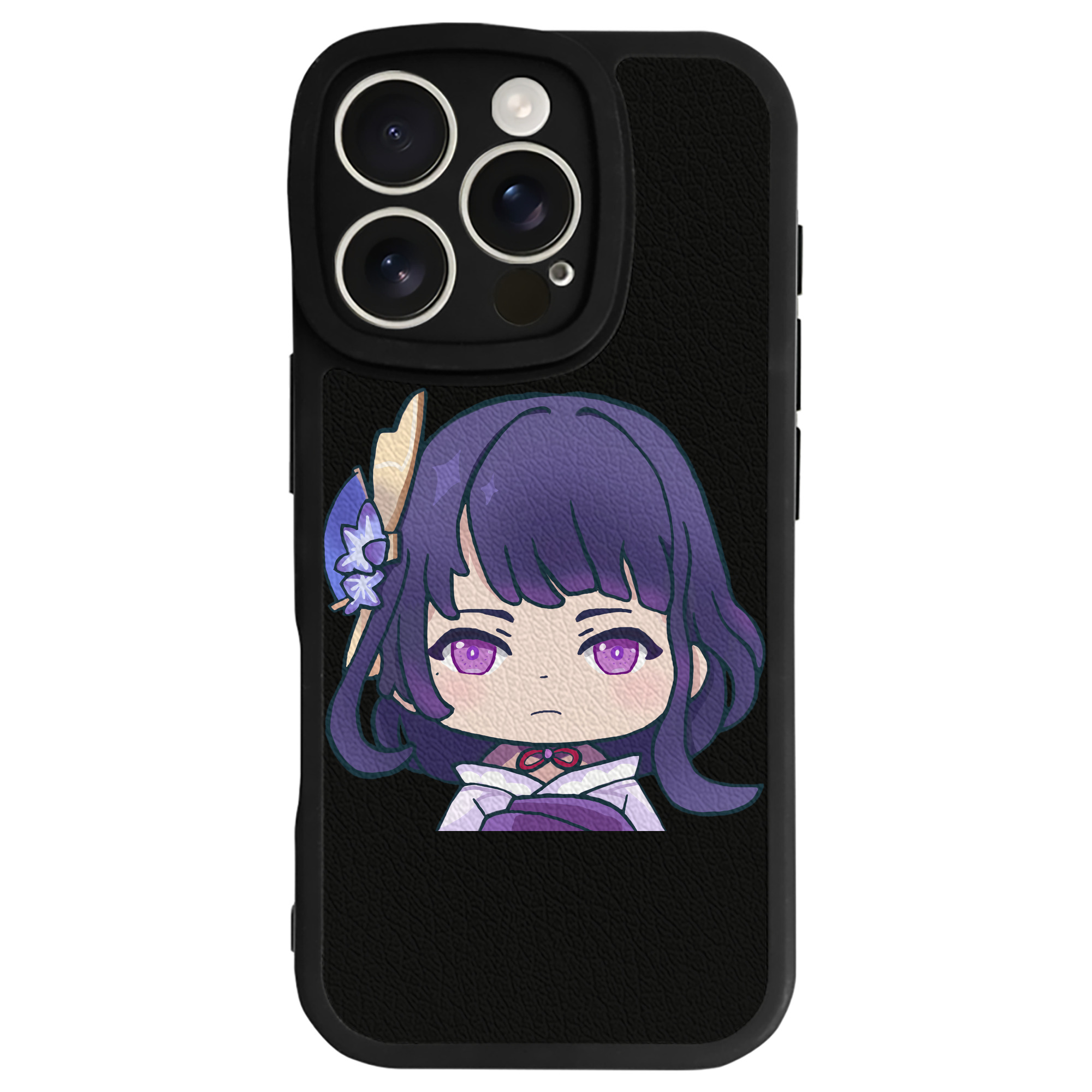 げんし神 雷電将軍 らいでんしょうぐん genshin Raiden Shogun 【iPhone 16シリーズ対応】シリコンスマホケース（レザー調） 材質：シリコン
